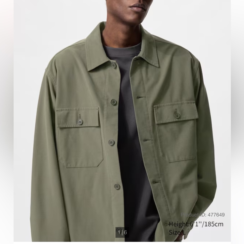Men's Olive Jersey Overshirt